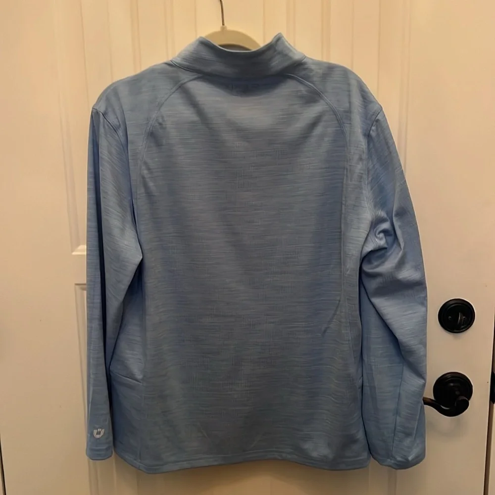 IBKUL quarter zip.  Size XXL.  Light blue heather. - Picture 4 of 4